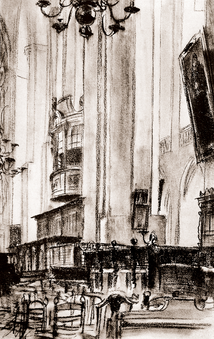  Adolpyh Von Menzel —— 教堂内部